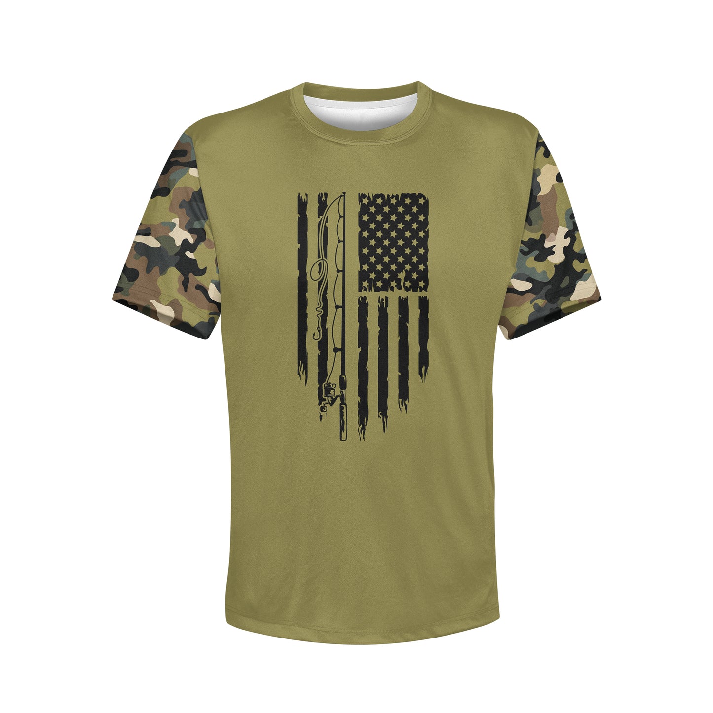 Men's Fishing Pole Flag CAMO HOODIE / T-SHIRT / LONG SLEEVE TEE / PULLOVER / SWEATSHIRT
