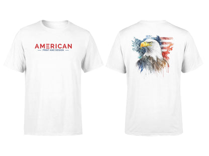 American Print and Design Eagle Print - Cotton T-Shirt - Unisex