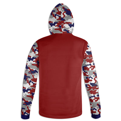 Men's Red White & Blue Buck and American Flag Camo Hoodie / T-Shirt / Long Sleeve Tee / Pullover / Sweatshirt