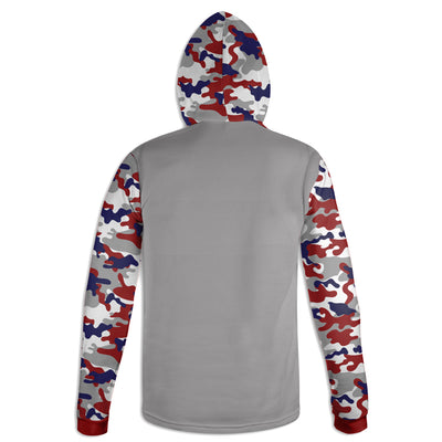 Men's Deer and USA Flag Red White & Blue Camo Hoodie / T-Shirt / Long Sleeve Tee / Pullover / Sweatshirt