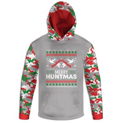 Men's 'Merry Huntmas' Christmas Duck Hunter Hoodie / T-Shirt / Long Sleeve Tee / Pullover / Sweatshirt