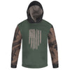 Men's Green American Flag & Tire Tracks Hoodie / T-Shirt / Long Sleeve Tee / Pullover / Sweatshirt