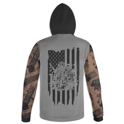 Men's Gray Dirt Bike & American Flag 'Send It' Hoodie / T-Shirt / Long Sleeve Tee / Pullover / Sweatshirt