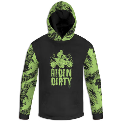 Men's Green 'Ridin Dirty' 4 Wheeler Hoodie / T-Shirt / Long Sleeve Tee / Pullover / Sweatshirt