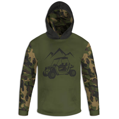 Men's Green Side by Side Army Camo Hoodie / T-Shirt / Long Sleeve Tee / Pullover / Sweatshirt