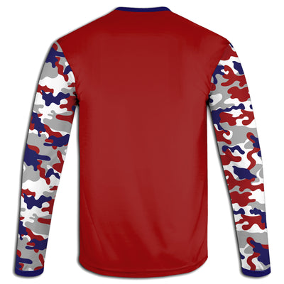 Men's Red White & Blue Buck and American Flag Camo Hoodie / T-Shirt / Long Sleeve Tee / Pullover / Sweatshirt