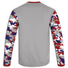 Men's Deer and USA Flag Red White & Blue Camo Hoodie / T-Shirt / Long Sleeve Tee / Pullover / Sweatshirt