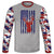 Men's Deer and USA Flag Red White & Blue Camo Hoodie / T-Shirt / Long Sleeve Tee / Pullover / Sweatshirt