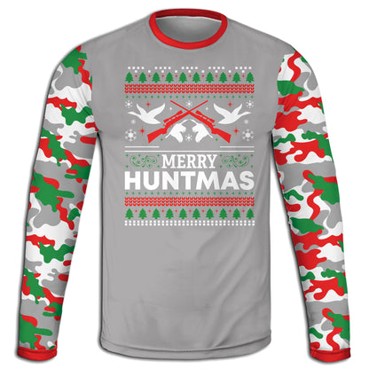 Men's 'Merry Huntmas' Christmas Duck Hunter Hoodie / T-Shirt / Long Sleeve Tee / Pullover / Sweatshirt