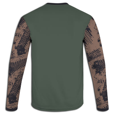 Men's Green American Flag & Tire Tracks Hoodie / T-Shirt / Long Sleeve Tee / Pullover / Sweatshirt