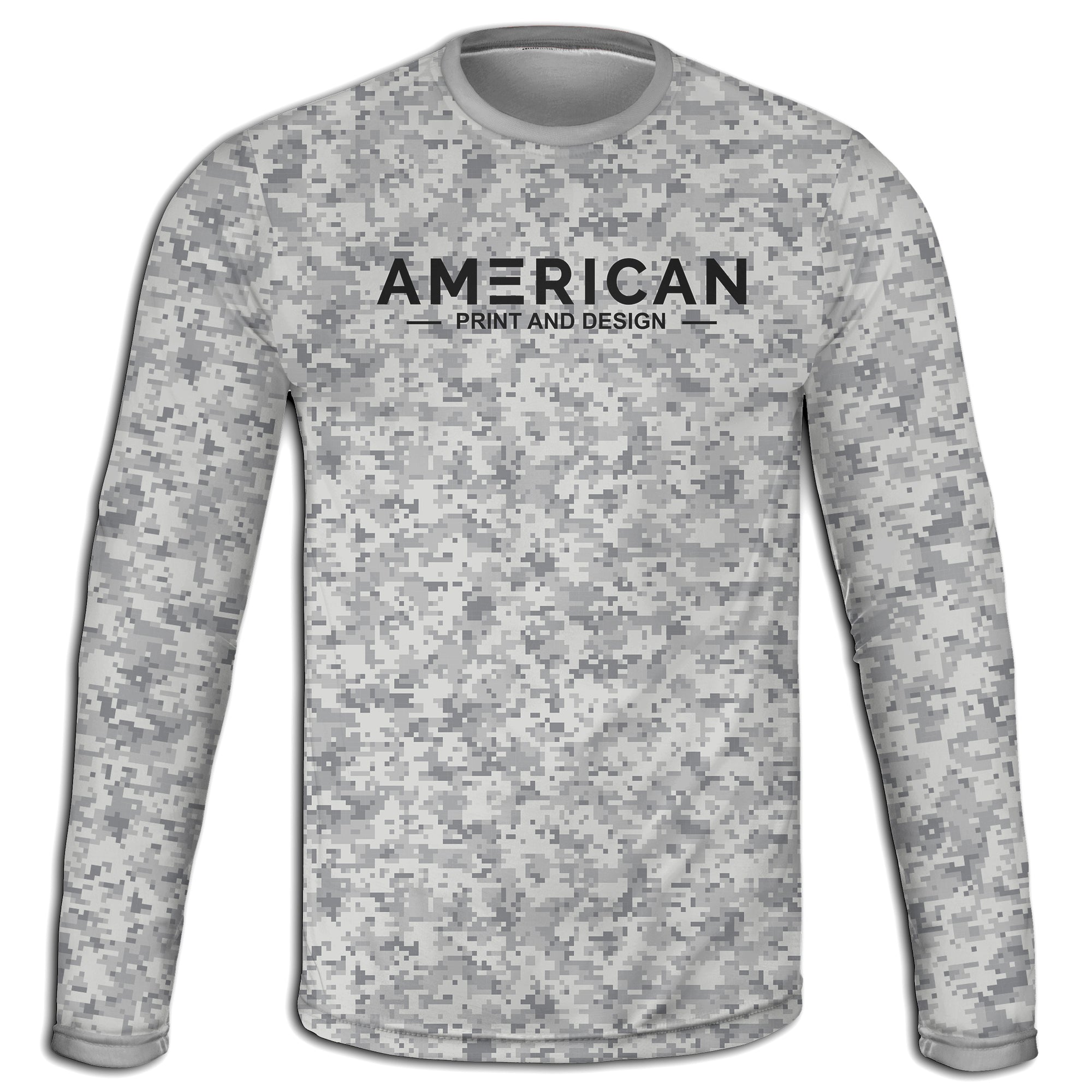 American Print and Design - Men's Camo Long Sleeve Tee