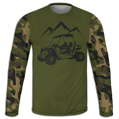 Men's Green Side by Side Army Camo Hoodie / T-Shirt / Long Sleeve Tee / Pullover / Sweatshirt