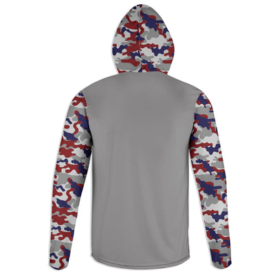 Men's Deer and USA Flag Red White & Blue Camo Hoodie / T-Shirt / Long Sleeve Tee / Pullover / Sweatshirt