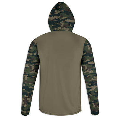 Men's Buck Hunter and American Flag Army Camo Hoodie / T-Shirt / Long Sleeve Tee / Pullover / Sweatshirt