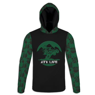 Men's Green 4 Wheeler 'ATV Life' Hoodie / T-Shirt / Long Sleeve Tee / Pullover / Sweatshirt