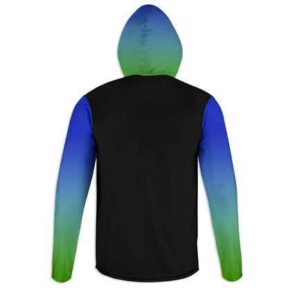 Men's Blue Green Ombre Dirt Bike Hoodie / T-Shirt / Long Sleeve Tee / Pullover / Sweatshirt