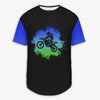 Men's Blue Green Ombre Dirt Bike Hoodie / T-Shirt / Long Sleeve Tee / Pullover / Sweatshirt