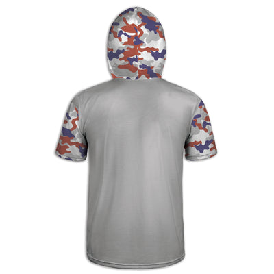 Men's Deer and USA Flag Red White & Blue Camo Hoodie / T-Shirt / Long Sleeve Tee / Pullover / Sweatshirt