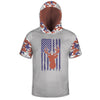 Men's Deer and USA Flag Red White & Blue Camo Hoodie / T-Shirt / Long Sleeve Tee / Pullover / Sweatshirt