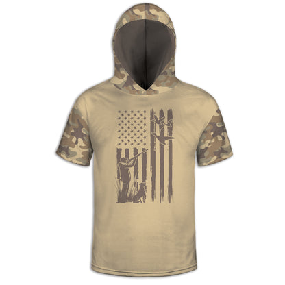 Men's Duck Hunter and American Flag Army Camo Hoodie / T-Shirt / Long Sleeve Tee / Pullover / Sweatshirt