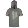 Men's Green American Flag & Tire Tracks Hoodie / T-Shirt / Long Sleeve Tee / Pullover / Sweatshirt