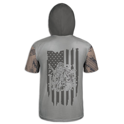 Men's Gray Dirt Bike & American Flag 'Send It' Hoodie / T-Shirt / Long Sleeve Tee / Pullover / Sweatshirt