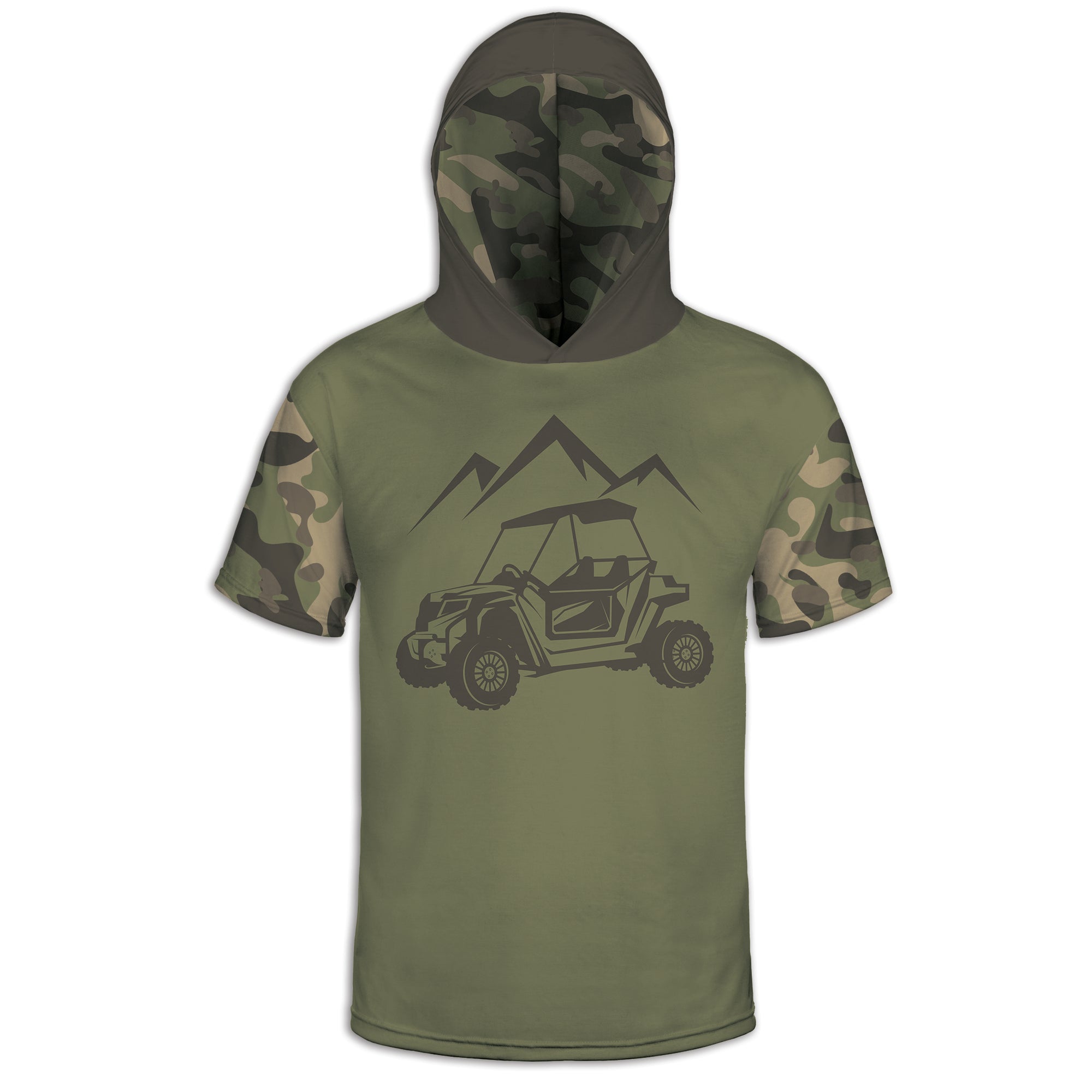 Men's Green Side by Side Army Camo Hoodie / T-Shirt / Long Sleeve Tee / Pullover / Sweatshirt