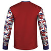 Men's Red White & Blue Buck and American Flag Camo Hoodie / T-Shirt / Long Sleeve Tee / Pullover / Sweatshirt