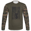 Men's Army Camo Buck and American Flag Hoodie / T-Shirt / Long Sleeve Tee / Pullover / Sweatshirt