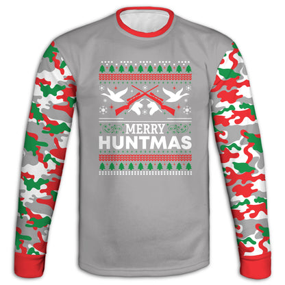 Men's 'Merry Huntmas' Christmas Duck Hunter Hoodie / T-Shirt / Long Sleeve Tee / Pullover / Sweatshirt