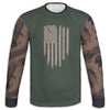 Men's Green American Flag & Tire Tracks Hoodie / T-Shirt / Long Sleeve Tee / Pullover / Sweatshirt