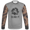 Men's Gray Dirt Bike & American Flag 'Send It' Hoodie / T-Shirt / Long Sleeve Tee / Pullover / Sweatshirt