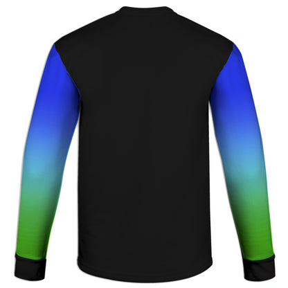 Men's Blue Green Ombre Dirt Bike Hoodie / T-Shirt / Long Sleeve Tee / Pullover / Sweatshirt