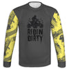 Men's Yellow & Grey 'Ridin Dirty' 4 Wheeler Hoodie / T-Shirt / Long Sleeve Tee / Pullover / Sweatshirt