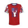 Men's Red White & Blue Buck and American Flag Camo Hoodie / T-Shirt / Long Sleeve Tee / Pullover / Sweatshirt