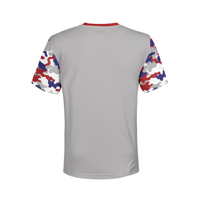 Men's Deer and USA Flag Red White & Blue Camo Hoodie / T-Shirt / Long Sleeve Tee / Pullover / Sweatshirt