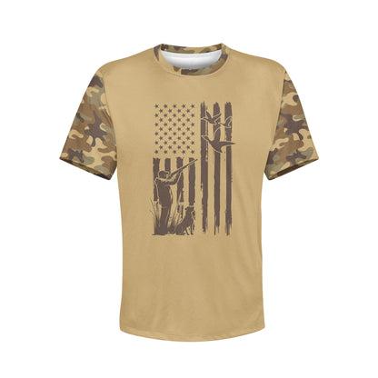 Men's Duck Hunter and American Flag Army Camo Hoodie / T-Shirt / Long Sleeve Tee / Pullover / Sweatshirt