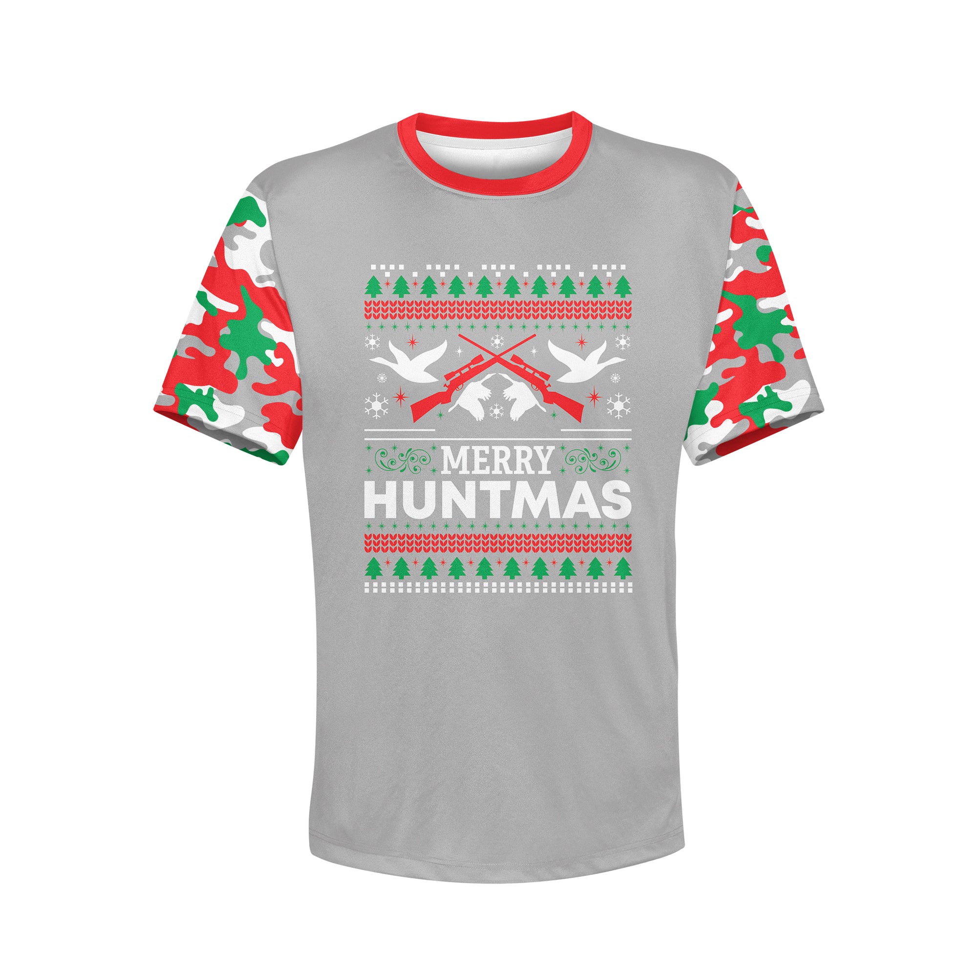 Men's 'Merry Huntmas' Christmas Duck Hunter Hoodie / T-Shirt / Long Sleeve Tee / Pullover / Sweatshirt