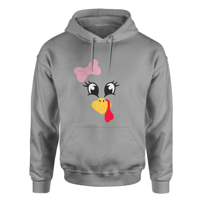 Turkey Faces - Grey Thanksgiving Group / Family Hoodies - Adult Unisex Size