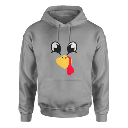 Turkey Faces - Grey Thanksgiving Group / Family Hoodies - Adult Unisex Size