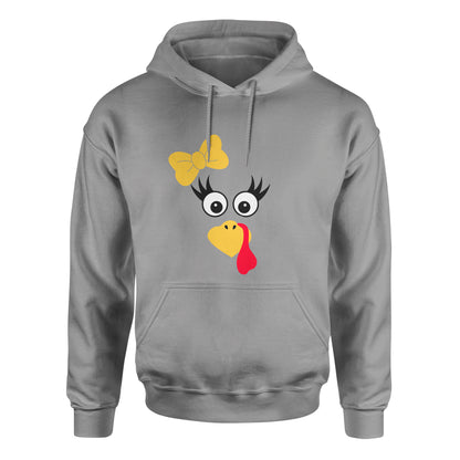 Turkey Faces - Grey Thanksgiving Group / Family Hoodies - Adult Unisex Size