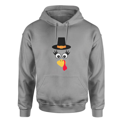 Turkey Faces - Grey Thanksgiving Group / Family Hoodies - Adult Unisex Size