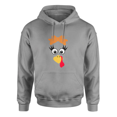 Turkey Faces - Grey Thanksgiving Group / Family Hoodies - Adult Unisex Size