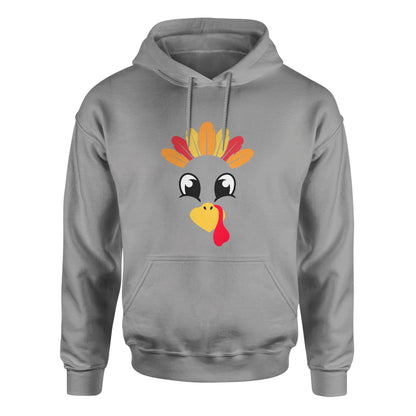 Turkey Faces - Grey Thanksgiving Group / Family Hoodies - Adult Unisex Size