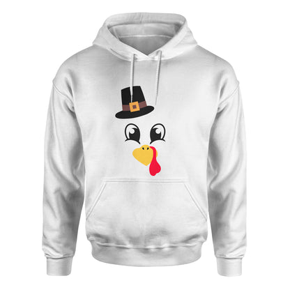 Turkey Faces - White Thanksgiving Group / Family Hoodies - Adult Unisex Size