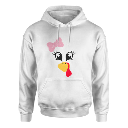 Turkey Faces - White Thanksgiving Group / Family Hoodies - Adult Unisex Size