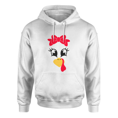 Turkey Faces - White Thanksgiving Group / Family Hoodies - Adult Unisex Size