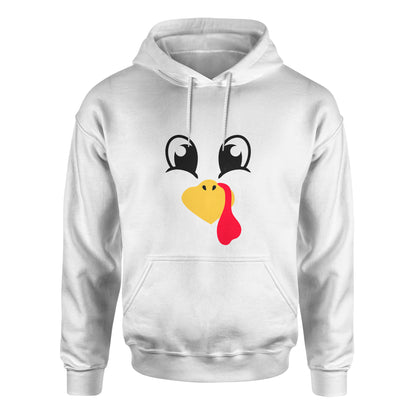 Turkey Faces - White Thanksgiving Group / Family Hoodies - Adult Unisex Size