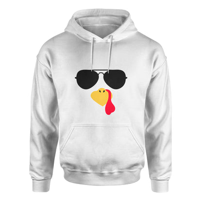 Turkey Faces - White Thanksgiving Group / Family Hoodies - Adult Unisex Size