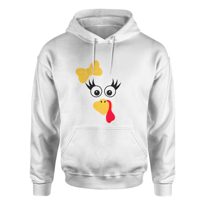 Turkey Faces - White Thanksgiving Group / Family Hoodies - Adult Unisex Size